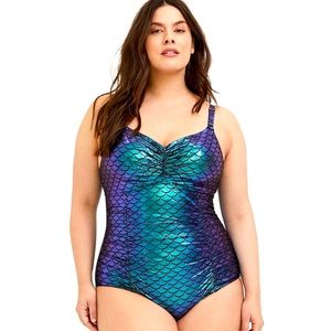 Torrid size 2 iridescent mermaid swim suit